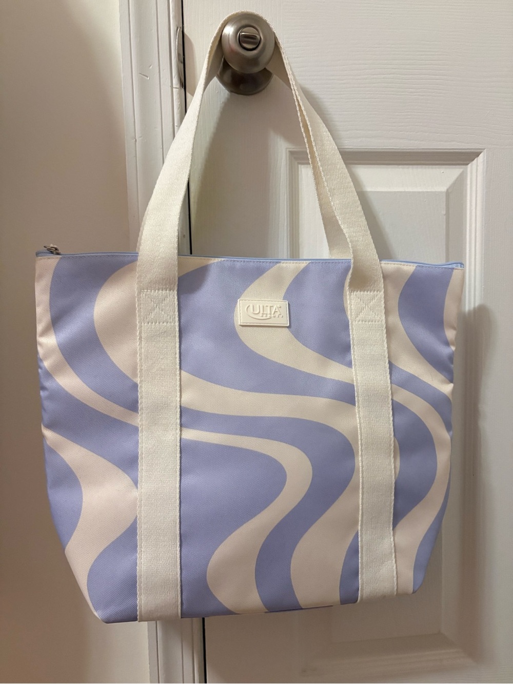 Ulta Beauty Lavender and Cream Wave Tote